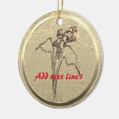 Voeg Text Gold Lily van de Valley toe Keramisch Ornament (Links)
