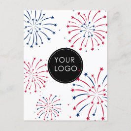 Voeg toe Logo 4th of July Business Company Firewor Briefkaart