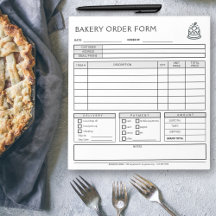 Voeg toe Logo Bakery Business Order Form Notitiebl