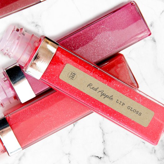 Voeg toe Logo Dark Grey Script Kraft Product Labels