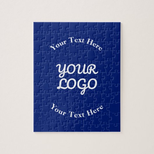 Voeg toe Logo Dark Navy Blue & White met Rand Legpuzzel (Verticaal)