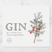 Voeg toe Logo Juniper Branch Custom GIN Likeurfles Etiket (Enkel label)
