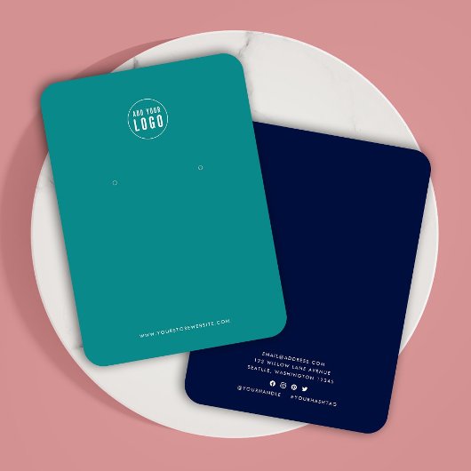 Voeg toe Logo Modern aangepaste kleur oorbel displ Visitekaartje