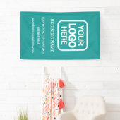 Voeg toe Logo Simple Modern Professional Blauwgroe Spandoek (Insitu)