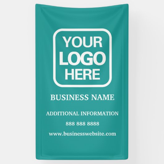Voeg toe Logo Simple Modern Professional Blauwgroe Spandoek (Verticaal)