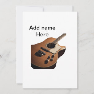 Voeg u tekst toe met een bruine akoestische gitaar kaart