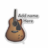 Voeg u tekst toe met een bruine akoestische gitaar sticker (Voorkant)