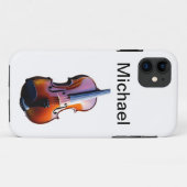 Voeg u toe noem tekst bruin vioolmuzieklier gooit  Case-Mate iPhone case (Achterkant (horizontaal))