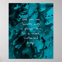 Voeg uw aangepast citaat zwart marmer scuba blauw