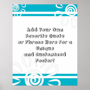 Voeg uw Aangepast citaatstaven aan scuba Blue toe Poster