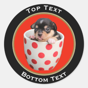 Voeg Uw Aangepast Foto en Tekst toe Ronde Sticker