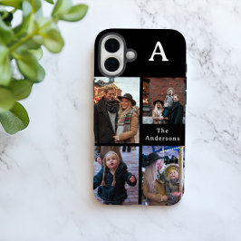 Voeg uw aangepaste 4 foto, monogram & familienaam  iPhone 16 plus hoesje