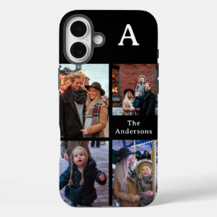 Voeg uw aangepaste 4 foto, monogram & familienaam  iPhone 16 plus hoesje