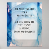 Voeg uw aangepaste Abstracte blauwe alcoholinkt to Poster (Voorkant)