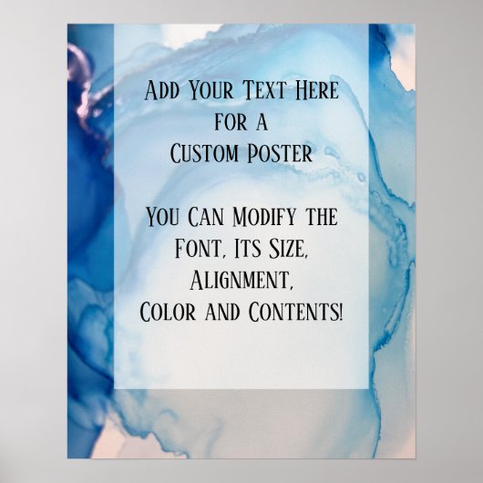 Voeg uw aangepaste Abstracte blauwe alcoholinkt to Poster (Voorkant)
