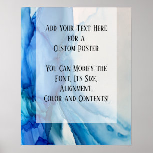Voeg uw aangepaste Abstracte blauwe alcoholinkt to Poster