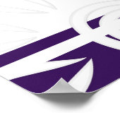 Voeg uw Aangepaste Citaat Stripes Deep Paars toe Poster (Hoek)