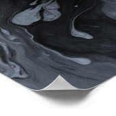 Voeg uw aangepaste citaat zwarte marmer, robuust b poster (Hoek)