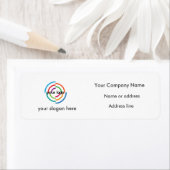 Voeg uw aangepaste Logo-adres en slogan toe Etiket (Insitu)