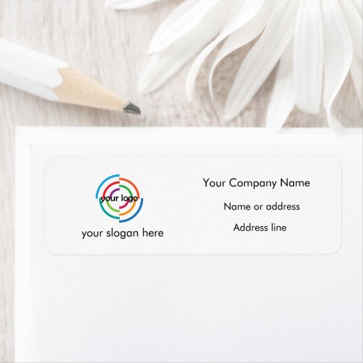 Voeg uw aangepaste Logo-adres en slogan toe Etiket (Insitu)