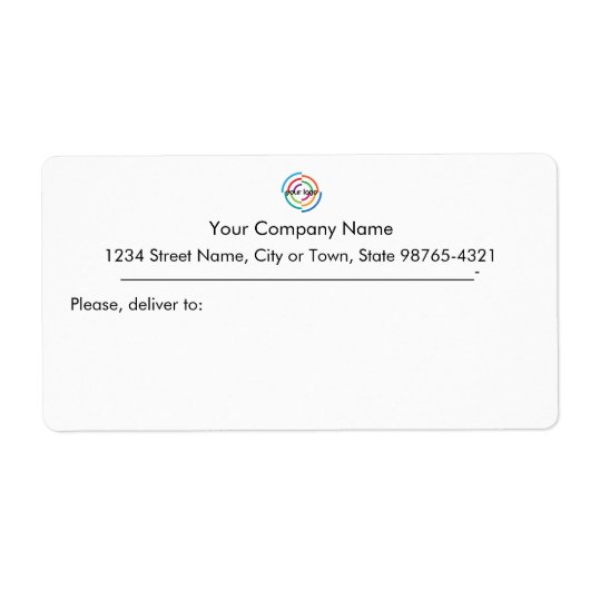Voeg uw aangepaste Logo-bedrijfsadres toe Etiket (Voorkant)