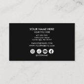 Voeg uw aangepaste Logo Circle Professional Black Visitekaartje (Achterkant)