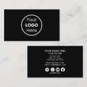 Voeg uw aangepaste Logo Circle Professional Black Visitekaartje (Voorkant / Achterkant)