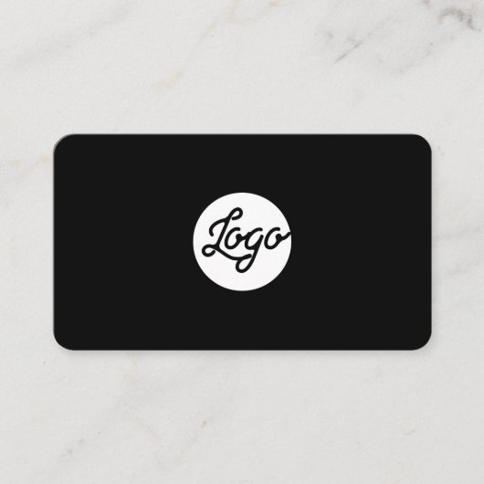 Voeg uw aangepaste Logo Circle Professional Black Visitekaartje (Voorkant)