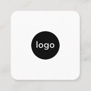 Voeg uw aangepaste logo circle professional white vierkante visitekaartje