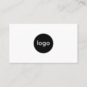 Voeg uw aangepaste logo circle professional white visitekaartje