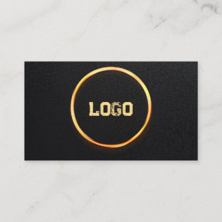 Voeg uw aangepaste logo cirkel professioneel zwart visitekaartje