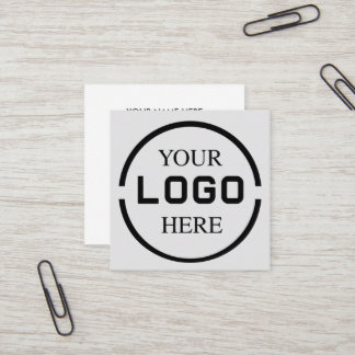 Voeg uw aangepaste logo cirkel wit toe vierkante visitekaartje