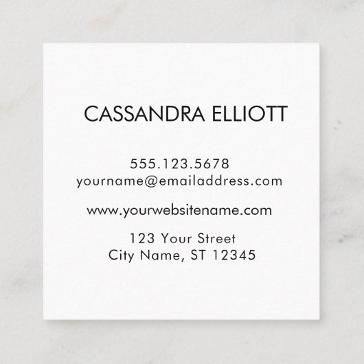 Voeg uw aangepaste Logo donkerrood en witte ombre Vierkante Visitekaartje (Achterkant)