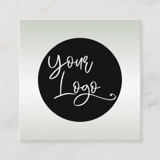 Voeg uw aangepaste Logo groen en witte ombre toe Vierkante Visitekaartje (Voorkant)