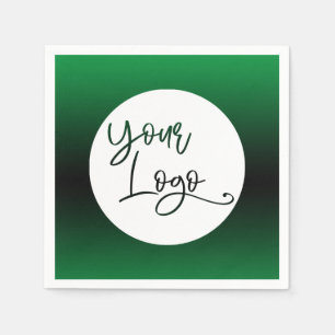 Voeg uw aangepaste Logo helder groen en zwart ombr Servet
