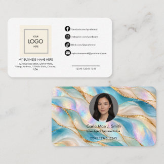 Voeg uw aangepaste logo modern elegant eenvoudig t visitekaartje