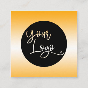 Voeg uw aangepaste Logo Oranje en witte ombre toe Vierkante Visitekaartje