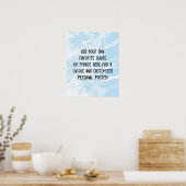 Voeg uw aangepaste offerte wit marmer baby blauw poster (Keuken)