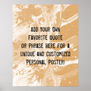 Voeg uw aangepaste offerte wit marmer Sinaasappel Poster