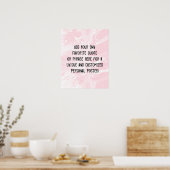 Voeg uw aangepaste offerte wit marmeren pastel roz poster (Keuken)