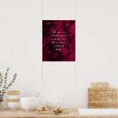 Voeg uw aangepaste offerte zwart marmer, framboos poster (Keuken)