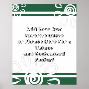 Voeg uw aangepaste prijsopgave toe, bloemen blauw poster