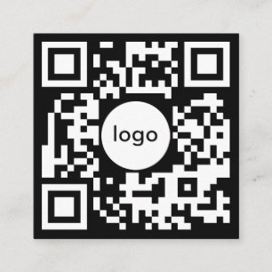 Voeg uw aangepaste QR-code logo professioneel zwar Vierkante Visitekaartje