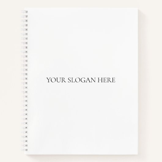 Voeg uw aangepaste slogan of offerte in Serif Font Notitieboek (Voorkant)