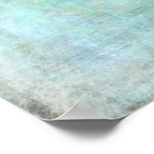 Voeg uw aangepaste tekst Aqua en Blauwgroen grunge Poster (Hoek)
