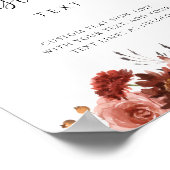 Voeg uw aangepaste tekst, bordeauxrood, roze bruil poster (Hoek)