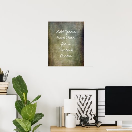 Voeg uw aangepaste tekst bruin en groene grunge to poster (Thuiskantoor)