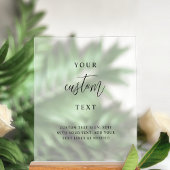 Voeg uw aangepaste tekst, chique bruiloft Frosted  Acryl Bord