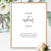 Voeg uw aangepaste tekst, elegante script trouwtek poster