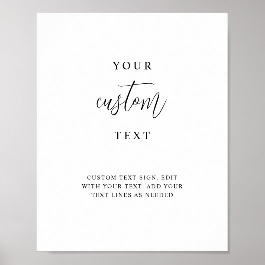 Voeg uw aangepaste tekst, elegante script trouwtek poster (Voorkant)